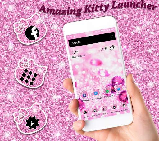 Glitter Diamond Kitty Launcher screenshot 3
