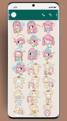 Cute and Funny Stickers Girl - WaStickerApps screenshot 4