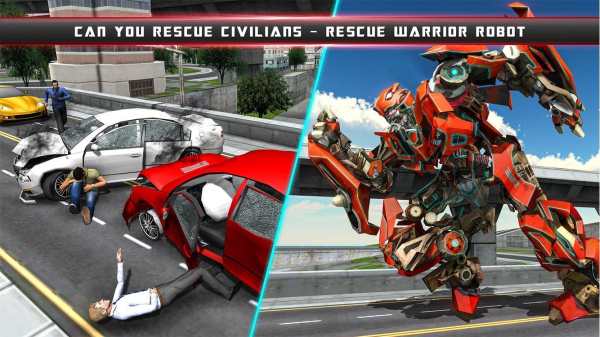 City Ambulance Robot Transformation Game Training screenshot 1