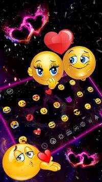 Fire Neon Heart Keyboard Theme screenshot 3