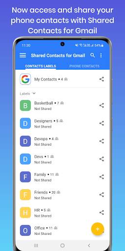 Shared Contacts for Gmail®: Share Google Contacts screenshot 1