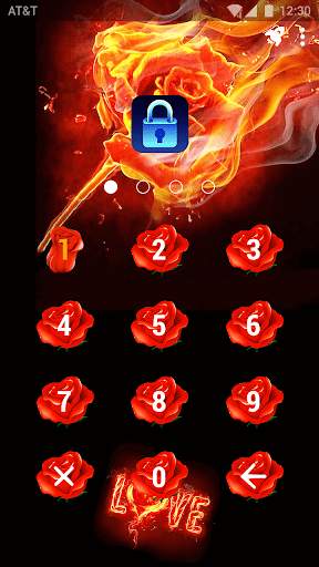 (FREE) Fire Rose - App Lock Master Theme screenshot 2