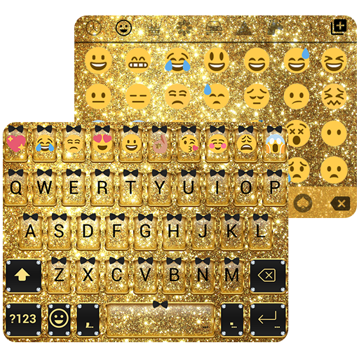 Gold Glitter Emoji Keyboard icon