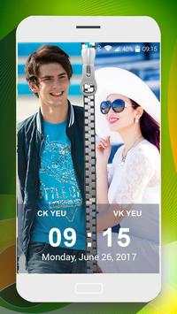Couple Photo Zipper Lock Screen screenshot 2