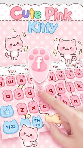 Cute Pink Kitty Keyboard screenshot 2