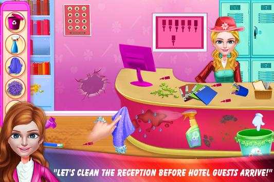 Girls Hotel Room Cleaning Hostess Game screenshot 1