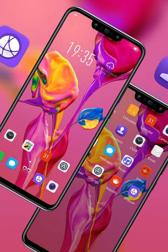 Red paint colorful flower theme  for p30 pro screenshot 2