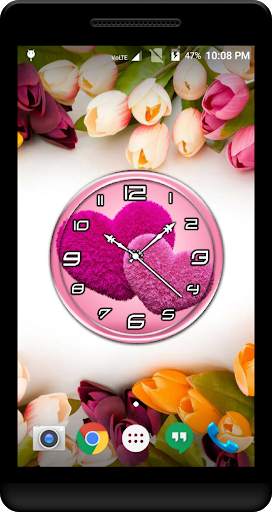 Fluffy Hearts Clock Live WP screenshot 2