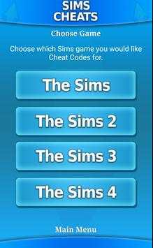 Cheats for Sims screenshot 1