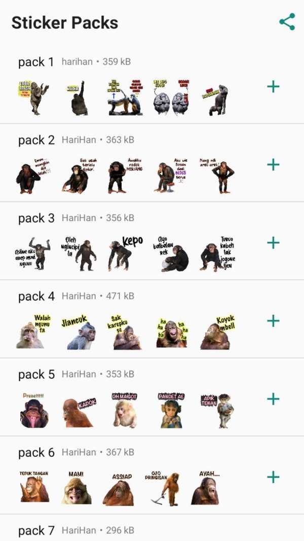 Stiker WA Monyet Jawa Lucu screenshot 1