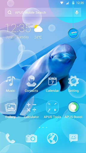 Purple Blue Dolphin APUS Launcher theme screenshot 1