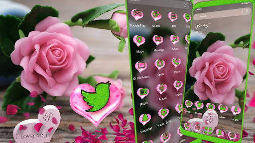 Pink Rose Love Launcher Theme screenshot 1
