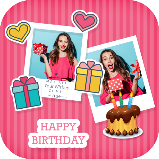 Birthday Photo Frame - Collage Maker &amp; Bday Status आइकन