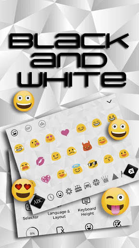 Trendy Black And White Keyboard Theme screenshot 3