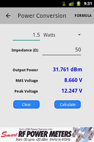 MCL Microwave/RF Calculator screenshot 2