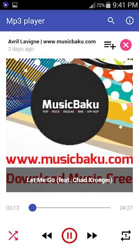 Free Mp3 player - Audio Music screenshot 1