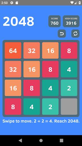 2048 Simple Puzzle Game screenshot 1