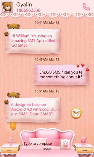 GO SMS PRO TEDDY THEME EX screenshot 3