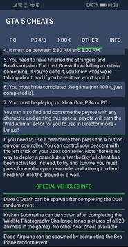 Cheats collection for Game GTA V screenshot 5