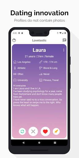 Lovetastic: Pictureless Dating screenshot 1