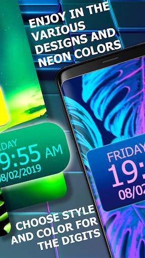 Neon Clock Wallpaper - Led Digital Clock screenshot 4