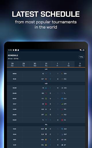 ParaScore - LoL Schedule, Scores, Standings, Stats 1 تصوير الشاشة