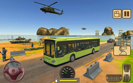 Offroad US Army Bus Driving simulator 2019 screenshot 1