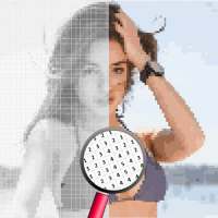 Cute & Sexy Bikini Girl Models - PixelArt Coloring logo