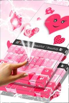 Pink Hearts Keyboard 3 تصوير الشاشة