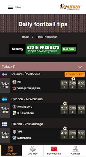 Houdini-Predictions ,  Soccer Daliy Tips &Live Tip screenshot 1