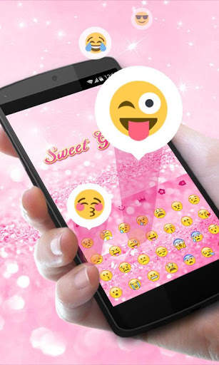 Sweet Pink  GO Keyboard  Theme स्क्रीनशॉट 3