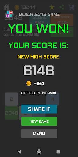 Black 2048 Puzzle Game screenshot 4