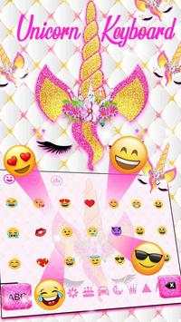Pink Glisten Unicorn Cat Keyboard Theme screenshot 2