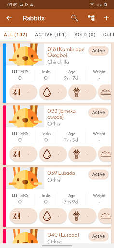 Rabbit Farm record management screenshot 2