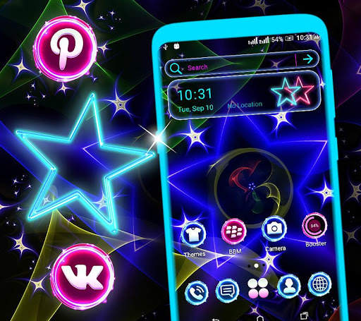 Neon Colorful Star Theme screenshot 1