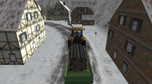 Tractor Drive: Wood Cargo Snowy Farm Roads screenshot 1