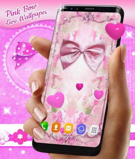 Pink Bow Live Wallpaper 🎀 Girly Pink Wallpapers screenshot 3