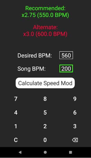 DDR Speed Mod Calculator screenshot 1