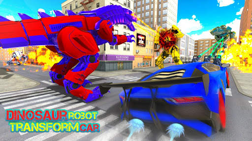 Transformasi Robot Dinosaurus: Sim Transport Mobil screenshot 3