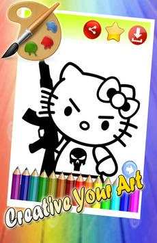 Coloring Pages Funny Hello Kity screenshot 2