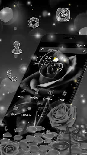 Black Rose APUS Launcher Theme screenshot 1