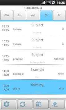 TimeTable Lite screenshot 1