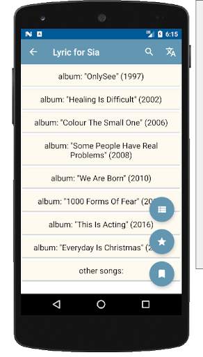 Lyrics for Sia screenshot 2