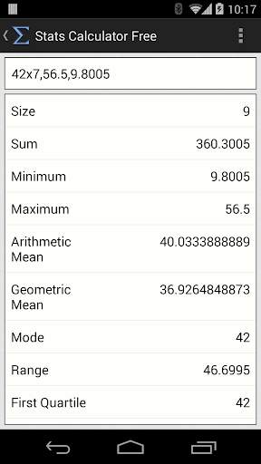 Stats Calculator Free screenshot 2
