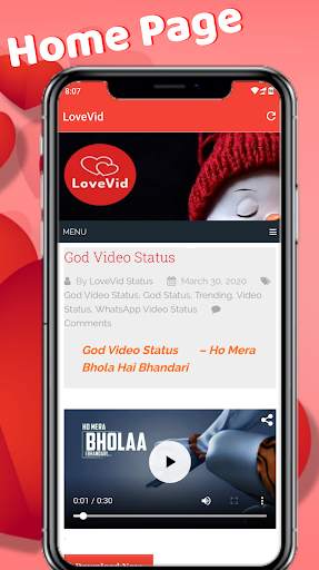 LoveVid - For WhatsApp Status - Without Watermark screenshot 1