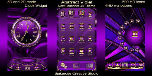 Abstract Violet 3D Next Launcher theme screenshot 1