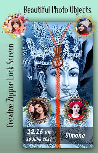 Lord Krishna Zipper Lock Screen 3 تصوير الشاشة