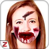 Zombie face mask booth logo