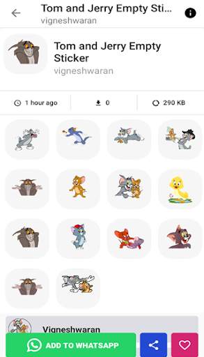 Tom and Jerry♥ WhatsUp Stickers App Enjoy With it screenshot 3