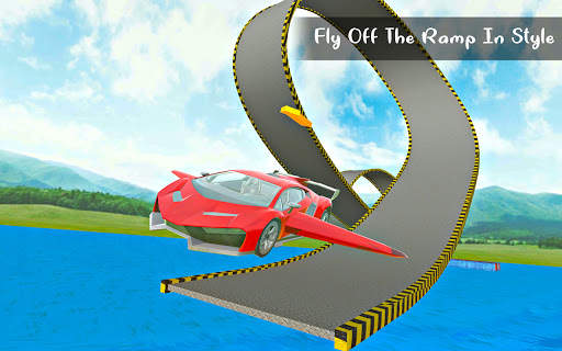 Flying Car Driving - Impossible Stunt Games screenshot 5
